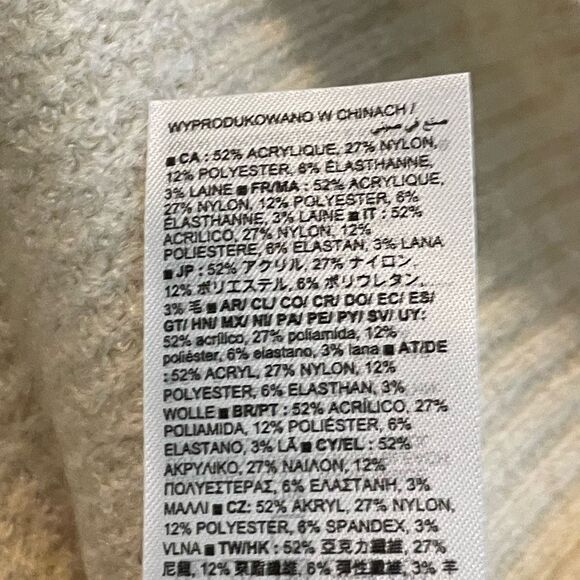 Gap Waffle Mockneck Sweater Birch Beige Soft Knit Long Sleeve Pull-Over L - Picture 6 of 6